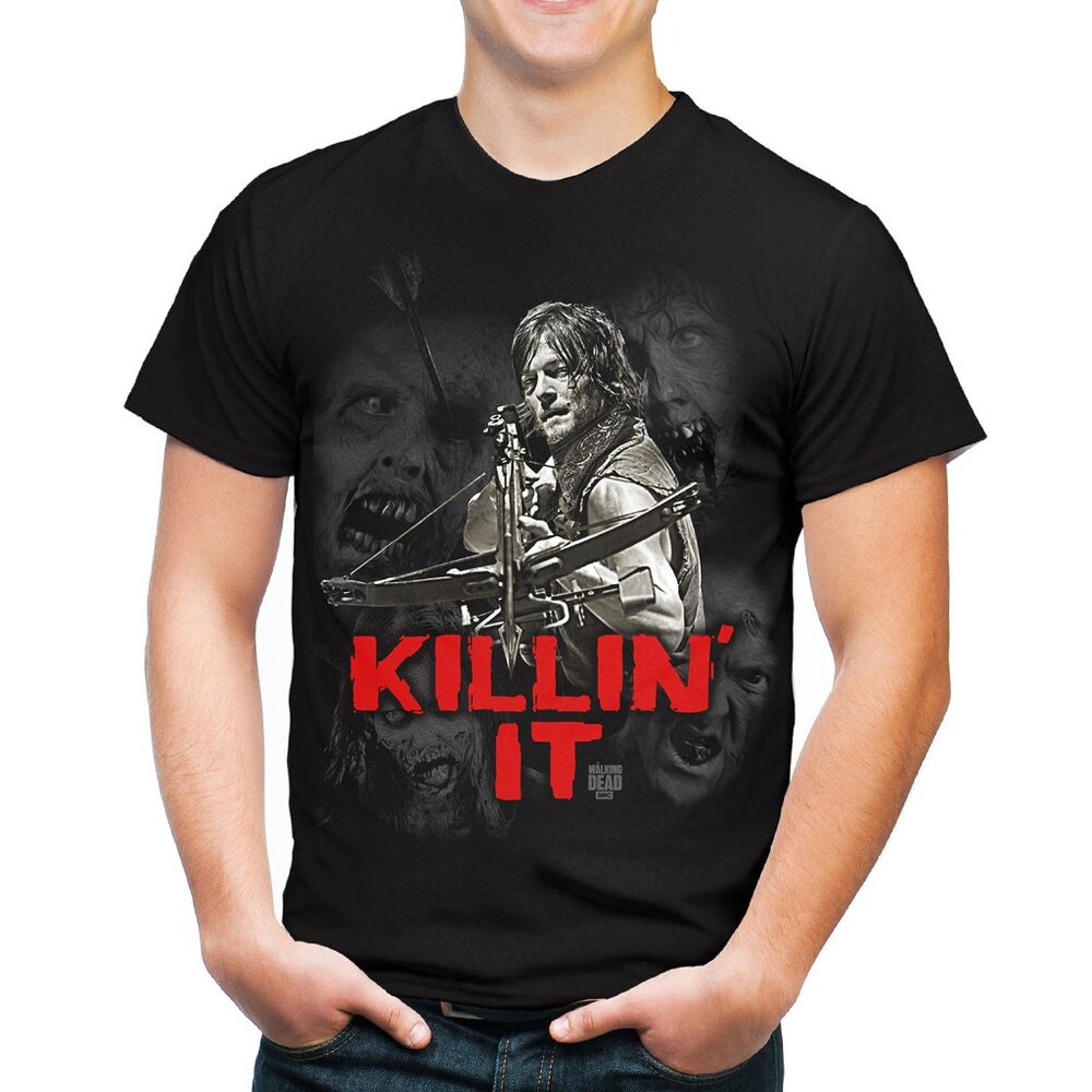 New! The Walking Dead Killin' It Daryl Dixon T-Shirt AMC Zombie TV Show